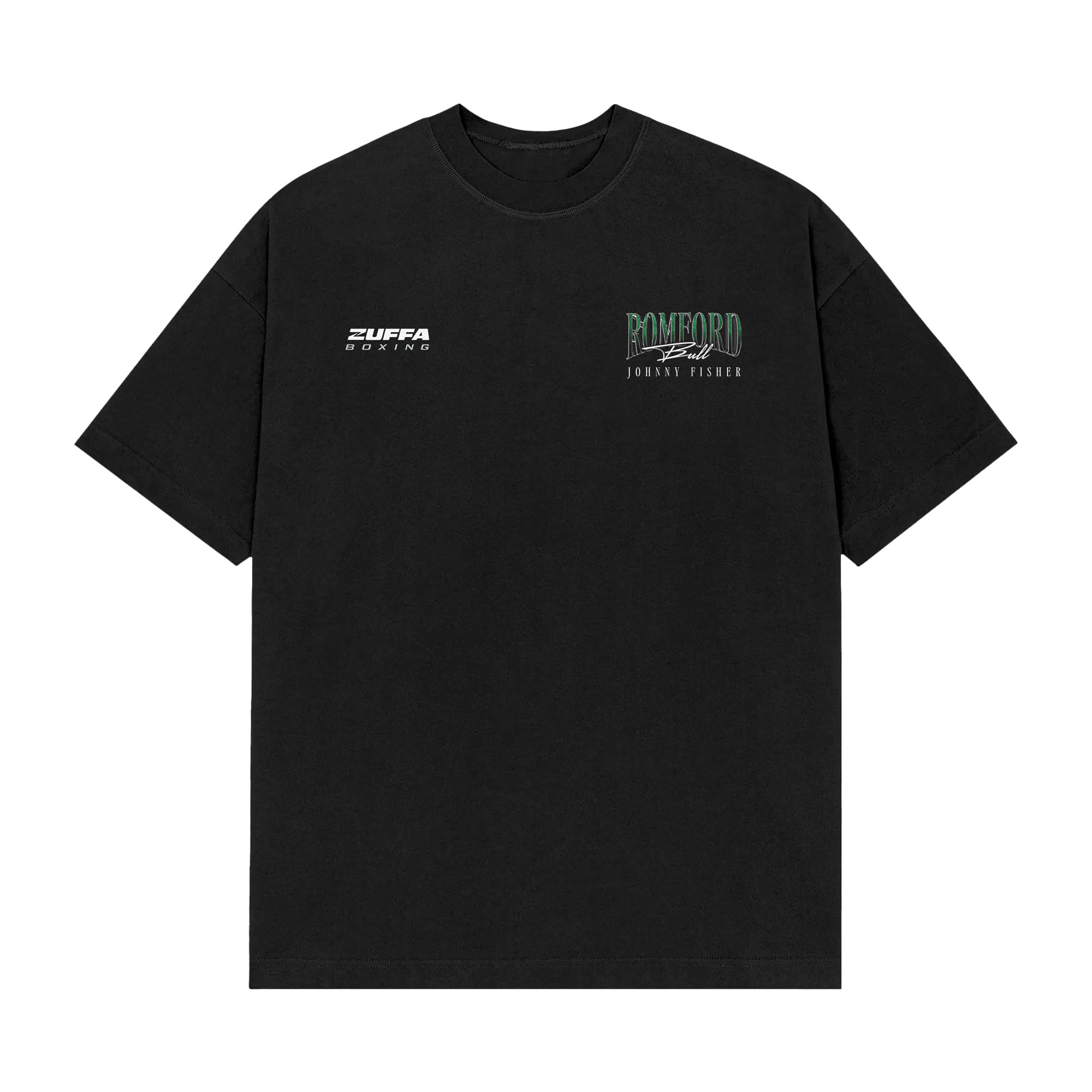 Men's Black Johnny Fisher Zuffa Boxing Romford Bull T-Shirt