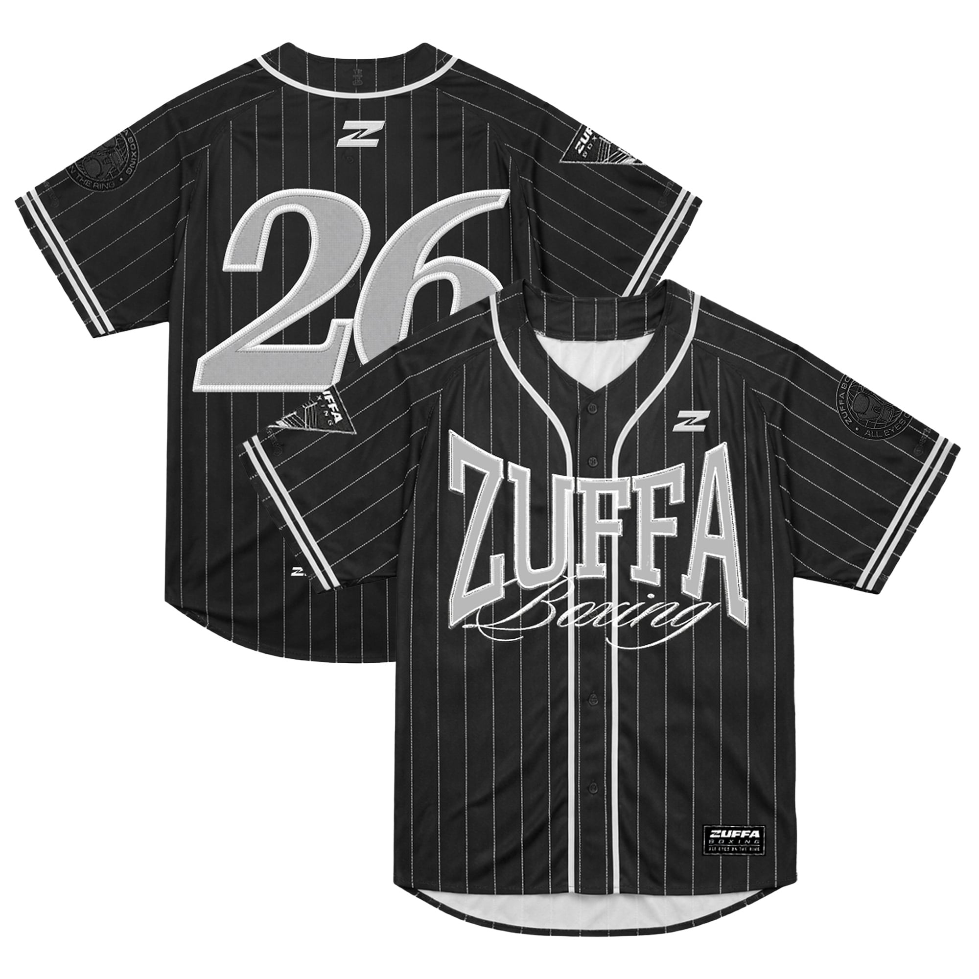 Men's Black Zuffa Boxing Baseball Jersey