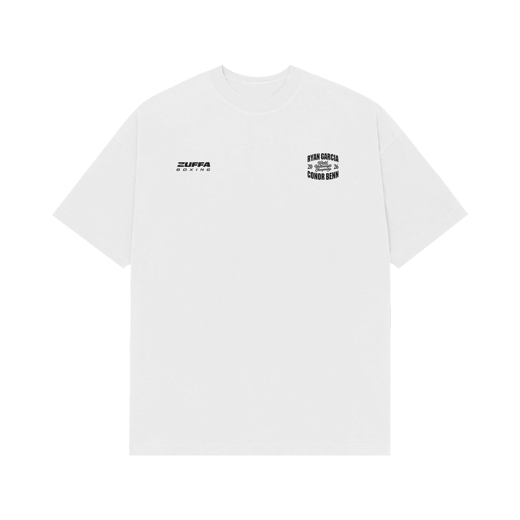 Men's White Garcia vs. Benn Zuffa Boxing 11 Collegiate T-Shirt